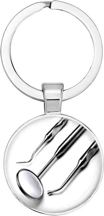 Akyol - Tandarts spullen Sleutelhanger - tandarts - iemand die tandarts is - werk - cadeau - verjaardag - kado - geschenk - gift - welkomst cadeau - afscheidscadeau - 2,5 x 2,5 CM