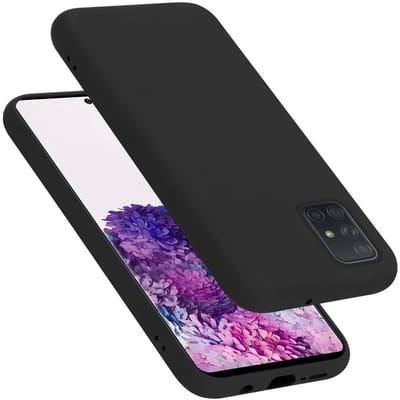 Cadorabo Hoesje geschikt voor Samsung Galaxy A51 5G in LIQUID ZWART - Beschermhoes gemaakt van flexibel TPU silicone Case Cover