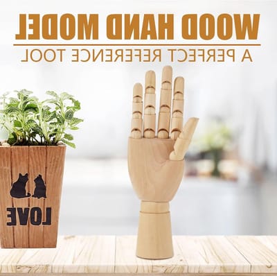 Flexibele Houten Art Mannequin voor Kunstenaars - Gecombineerd Vrouwelijk en Mannelijk Model met Gewrichten en Hand Sculptuur