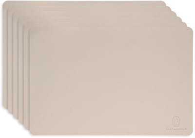 Castagnola Lederlook Placemats - Antislip Placemat van Kunstleer - Waterafstotende Onderlegger - Onderzetter - 6 Stuks - 45 x 30 cm - Offwhite