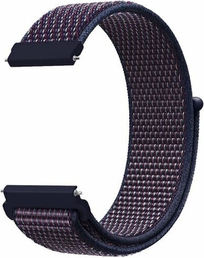 By Qubix - Geschikt voor Garmin bandje - Geschikt voor Garmin Vivomove 3 / HR / Luxe / Sport / Style / Trend - Sport Loop nylon bandje - Navy / donkerpaars gemêleerd - Smartwatch bandje 20mm