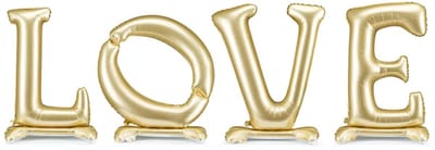Staande Folieballon LOVE Goud 300cm