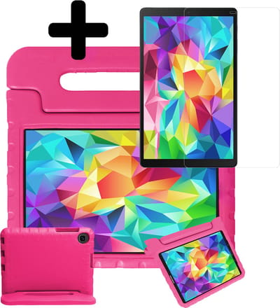 Hoes - Geschikt voor Samsung Galaxy Tab A 10.1 (2019) - Met Screenprotector - Kinderhoes Shockproof Bumper - Kidsproof Case - Tablet Hoesje - Kinder Hoesje Cover - Roze