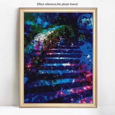 Diamant Borduurwerk Sterrenhemel 5D DIY Volledig Ronde Diamant Schilderij 20X30CM blue