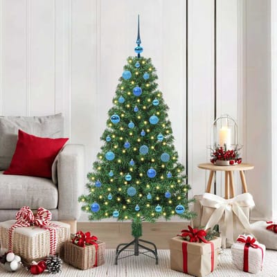 vidaXL - Kunstkerstboom - Groen - 150 - cm - PVC - en - Staal - en - Kunststof