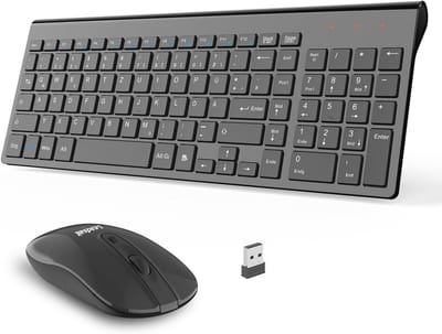 Draadloze Toetsenbord Muis Set - Stille 2.4G QWERTZ Combinatie voor PC en Laptop