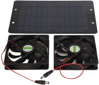Dailygoody - Zonnepaneel Fans Kit - Zonnepaneel Aangedreven Dual Fan