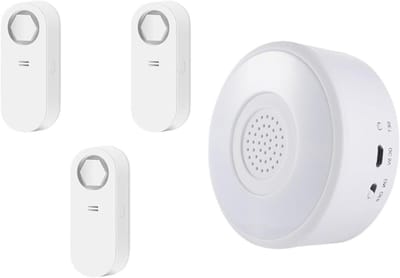 Waterlek Detector - Lekkage Sensor Alarm - Huis Beveiligen - 120DB Sirene - IP66 Waterdicht - Wit