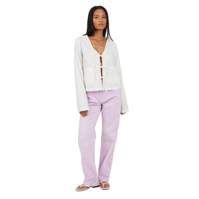 Brave Soul Para-jeans met middelhoge taille en rechte pijpen voor dames (Lila)
