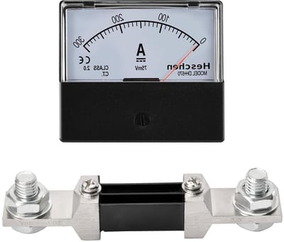 DC Stroommeter - Ampèremeter Tester - Paneel Inbouw - Nauwkeurigheidsklasse 2 - 70x60mm Montageplaat - Zwart