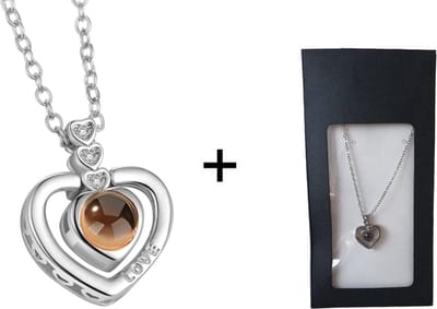 Bohm&Jager Zilverkleurig 100 Talen Ik Hou Van Je Dames Ketting - 45 cm