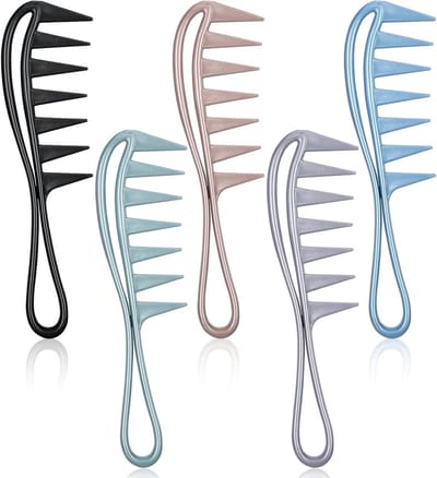 Vijfdelige set haarborstels, brede tanden kam, haarkam voor styling en verschillende haartypes