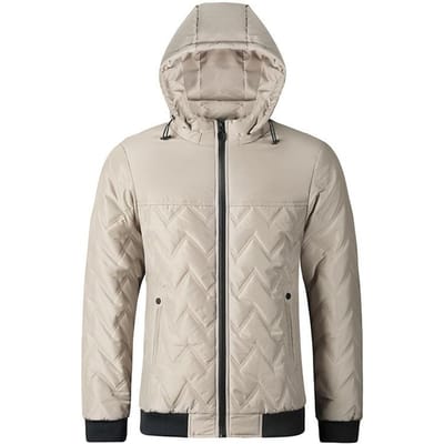 Nieuwe Winter Outdoor Winddichte en Warme Afneembare Hoed Casual Eenvoudig Populair Basis Veelzijdig Herenjack 4XL beige