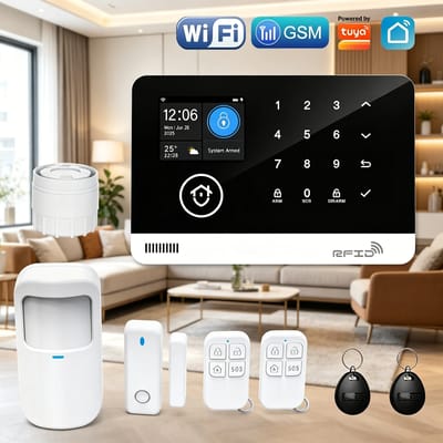 Tugard Smart Home Security Alarmsysteem Kit met WiFi GSM Draadloos 120dB Sirene Bewegingssensor Tuya App Afstandsbediening