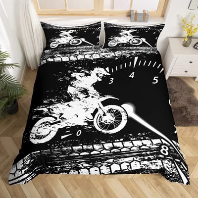 Mountainbike Dekbedovertrek Extreem Sporten Beddengoedset Fietser Dekbedovertrek Racen Crossmotor Quiltovertrek Twin Queen Size AU Double(180x210cm)