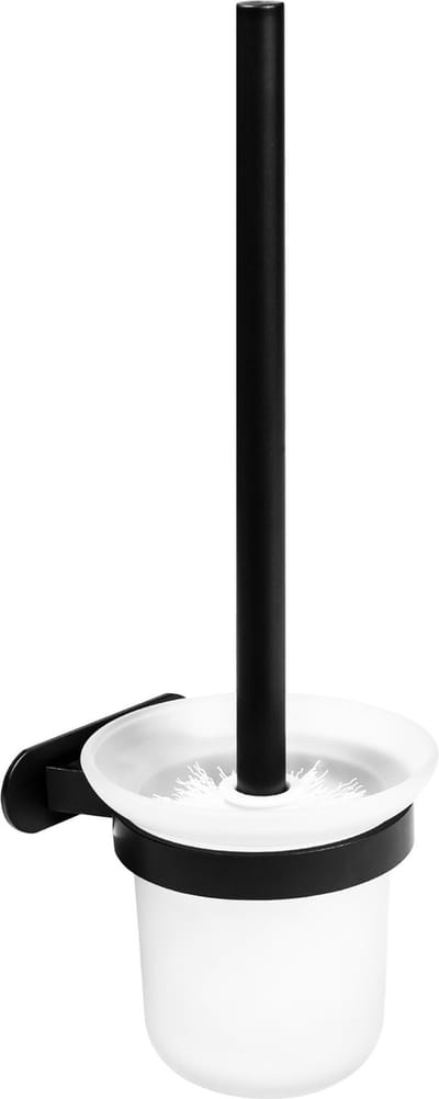 QUVIO Wc borstel met houder / Toiletborstel met houder / Toiletborstelhouder / Wc / Wc borstel / Toiletborstel - Metaal en glas