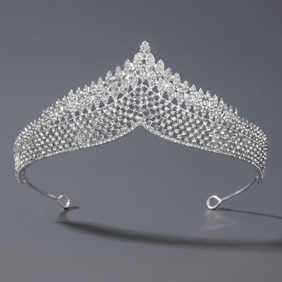 Kroon voor dames-Prinsessenkroon-Diadeem-Kroon-Strass-Elegant en Duurzaam - Geschikt voor Verschillende Gelegenheden-Haarsieraad-Stijl 83