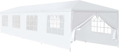 Tuinpaviljoen - Feesttent Partytent - Buitenfeesten organiseren - Water- en uv-bestendig - 3 x 12 m - Wit