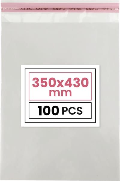 Plastic zakjes met plakstrim - 35x43 cm - transparant - 100 zakken