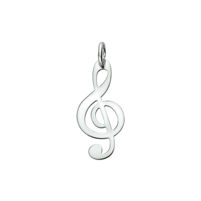 Muzieksleutel Hanger van Gerhodineerd Zilver