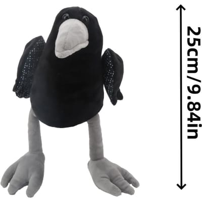 25cm Zwarte Kraai Pluche Speelgoed Realistische Raaf Zacht Knuffeldier Kerstcadeau voor Kinderen Vogel Liefhebbers Woondecoratie 25cm zwart