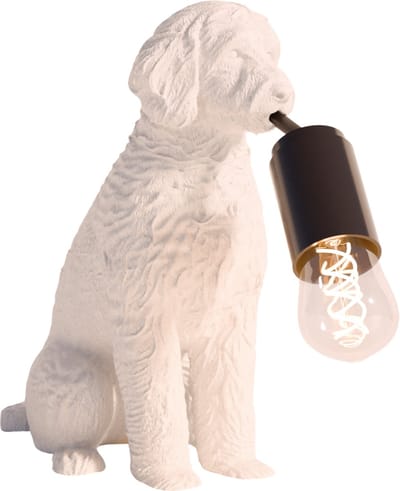 Fiastra Goldendoodle tafellamp - hondenlamp - wit - E14 - 30 x 18 x 25 cm