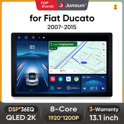 Junsun 13.1 inch QLED Android Draadloze CarPlay Auto Radio Voor Fiat Ducato Peugeot Boxer 2 Citroen Jumper 2 2006-2015