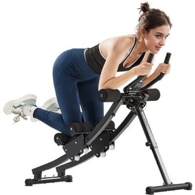 VEVOR Buikspiertrainingsapparaat Buikspiertrainer AB-machine voor sportschool, Buikspiertrainer 200 kg draagvermogen, Buikspiertrainer voor krachttraining, Opvouwbaar en verstelbaar fitnessapparaat