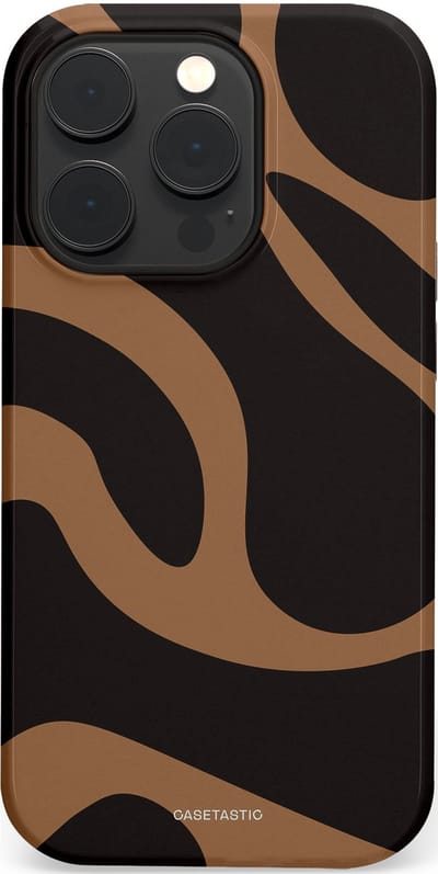 Casetastic Hoesje Geschikt voor Apple iPhone 14 Pro Magsafe - Stijlvolle Beschermende Duo-layer Case - Chocolade Golven