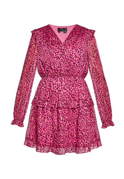 Faina Jurk Dames Roze Veelkleurig
