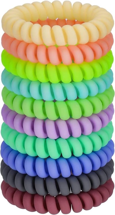 SnelShoppen - Spiral Haar Bands Set van 10 Stuks, Traceless Phone Cord Haaraccessoires voor Vrouwen, Geen Schade, Kleurrijk, Perfect voor Ponytails, F