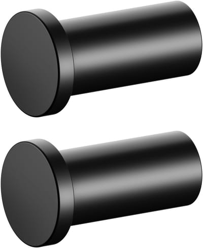 KEUCO Plan Handdoekhaak set 2 stuks 3,8 cm – mat zwart metaal – wandhaak badkamer