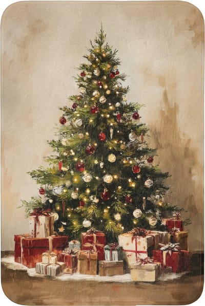 Badmat 60x90 cm - Antislip - Kerstboom - Versierd - Kleurrijk - Badmatten voor badkamer - Badkamermat - Douchemat - Badkamer mat