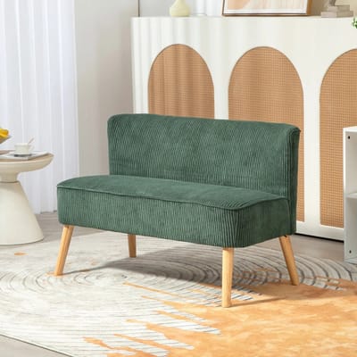 Sweiko 2 zits Bank - Houten poten - Corduroy stof - Schuimvulling - Groen