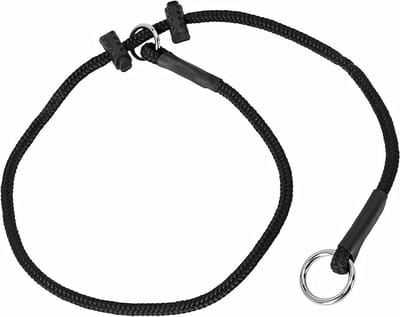 Daity Handgemaakte hondenhalsband - sterke lijn met 2 restrictors - waterdichte halsband voor K9-training - IGP - agitatie - bijttraining - gehoorzaamheid - zwart - maat L