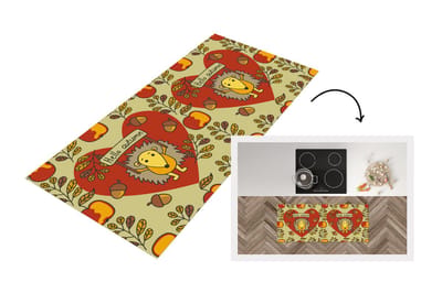 Keukenloper - Loper keuken - Egel - Herfst - Seizoenen - Kind - Design - 120x50 cm - Keukenloper vinyl
