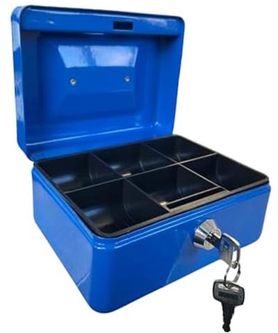 Metalen Spaarpot 6" - Veilig Cash Deposit Tin met Slot en 2 Sleutels