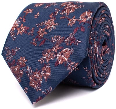 DAMON Silk tie with flowers Pink (TRTIIE351 - 700)