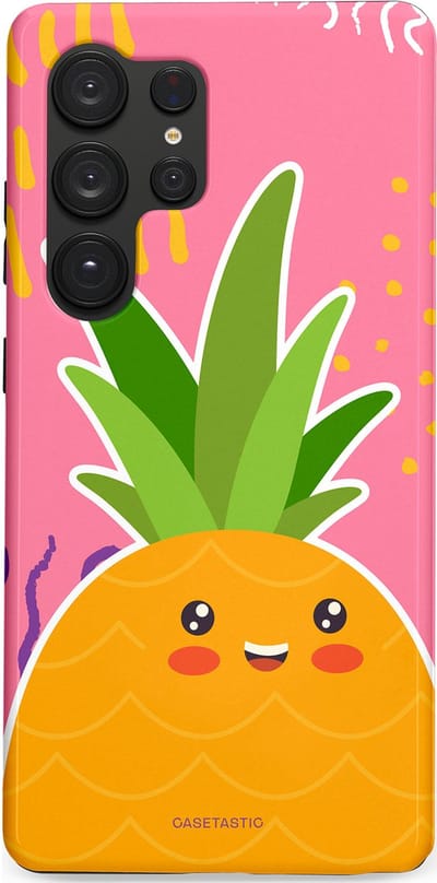 Casetastic Hoesje Geschikt voor Samsung S25 Ultra - Stijlvolle Beschermende Duo-layer Case - Zoete Ananasdroom