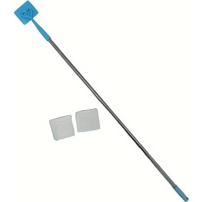 1Set Plint Reinigingsmop Wisser, Stofverwijderingsmop, Nat & Droog Mop met Doekjes en Lange Stelen Gebruik Voor Badkamer, Keuken blauw