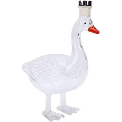 Carafe à Whisky Cygne 300ML Accrocheuse Transparente Bouteille à Whisky Oie 3D Pour Mariage Rassemblement Familial Bar Gris Transparent