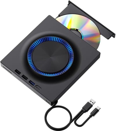 Externe Optische Drive - CD DVD Brander - Bestanden Archiveren - Snelle USB 3.0 - Draagbaar Ontwerp - Zwart
