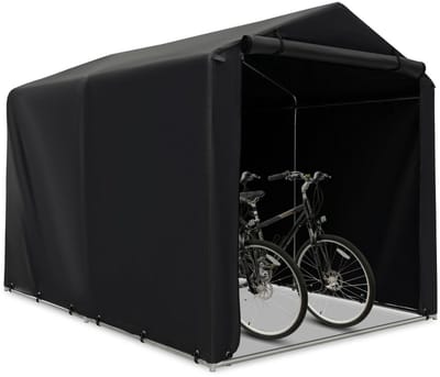 Fietsberging - Fietsenhok - Stalling - Tuinschuur - Huis - Overdekt - Zilver - Scooter - Zwart