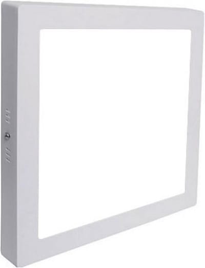 LED Downlight - Opbouw Vierkant 18W - Helder/Koud Wit 6400K - Mat Wit Aluminium - 225mm