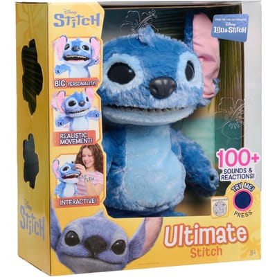 Disney Stitch - Ultimate Stitch - Interactieve pluchen knuffel - Brabbelt zijn Stitch taal, danst, zingt en beweegt