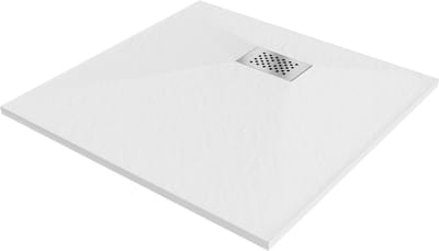 Mexen Hugo vierkante douchebak SMC 70 x 70 , wit, inox afdekking - 42107070-X
