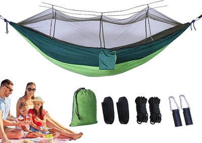 Camping Hangmat Set - Wandelbedtent Net - Outdoor Avonturen - Met Geïntegreerd Vliegennet - 300 kg Capaciteit - Meerkleurig