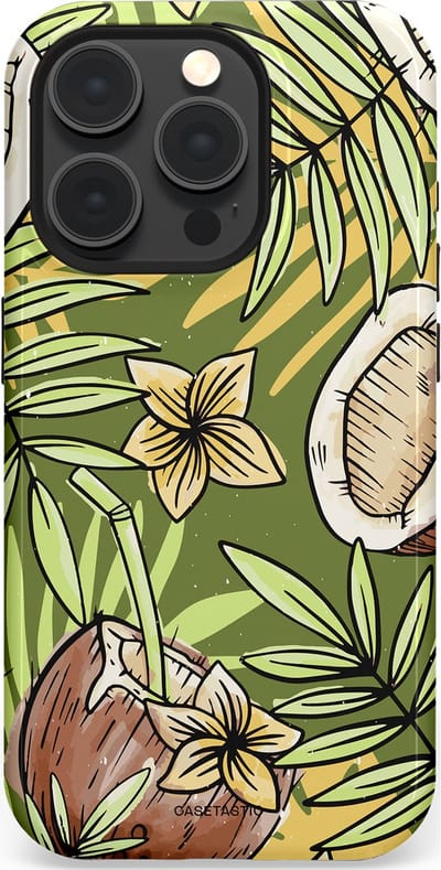 Casetastic Hoesje Geschikt voor Apple iPhone 15 Pro Magsafe - Stijlvolle Beschermende Duo-layer Case - Kokos Chill