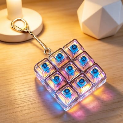 LED Toetsenbord Sleutelhanger Fidget Speelgoed - Klikbare Knoppen Stressverlichting, Draagbaar Bureau Accessoire Kantoor Decoratie Cadeau Stressverlichting Speelgoed
