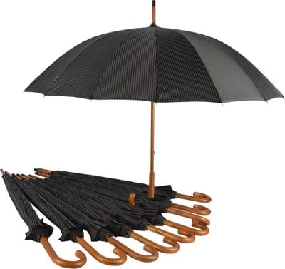 Paraplu 10 stuks Zwart & Wit Stormbestendig paraplu | set van 10 | met 16 banen, 102cm in diameter
